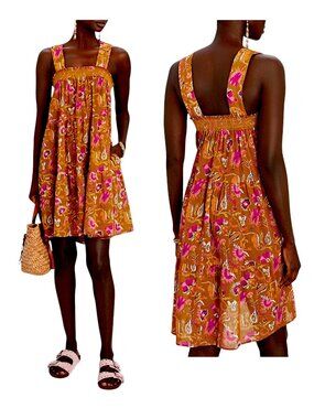 NWT Xirena Milly Floral Print Trapeze Dress, Size M